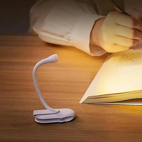 USB Rechargeable Book Reading Light Adjustable Brightness LED Clip on Book Light Eye Care Book Lamp