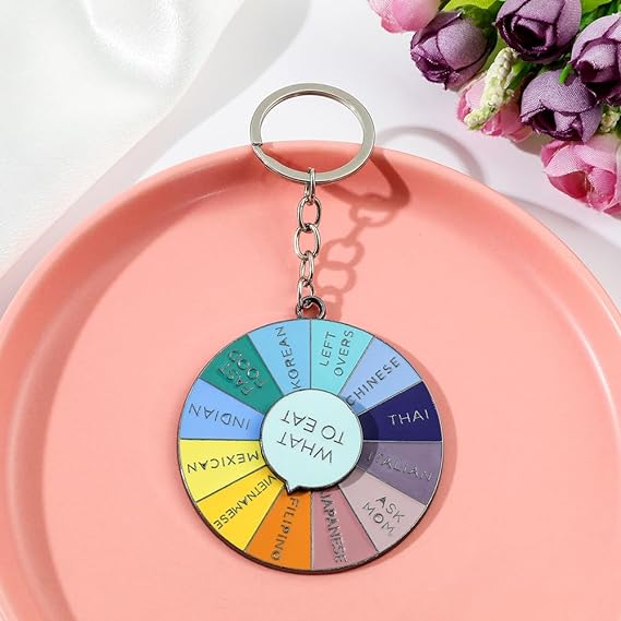 What to Eat Decision Maker Keychain- Rotating