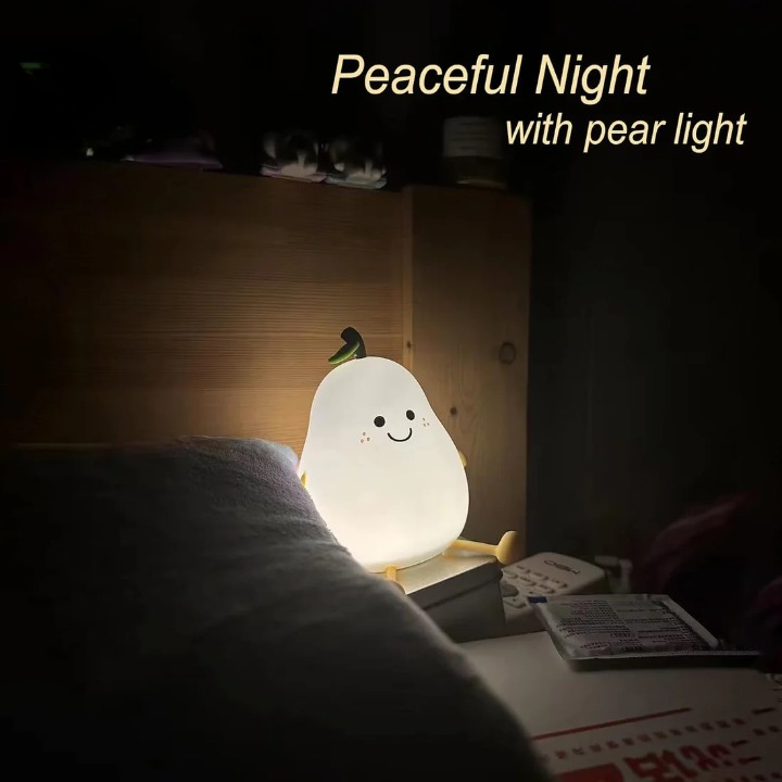 Pear 3D Silicon Colour - Changing Usb Chargeable Lamp