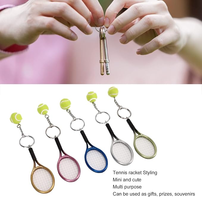 2 -In-1 Tennis Metal Keychain (Choose From Drop Down)