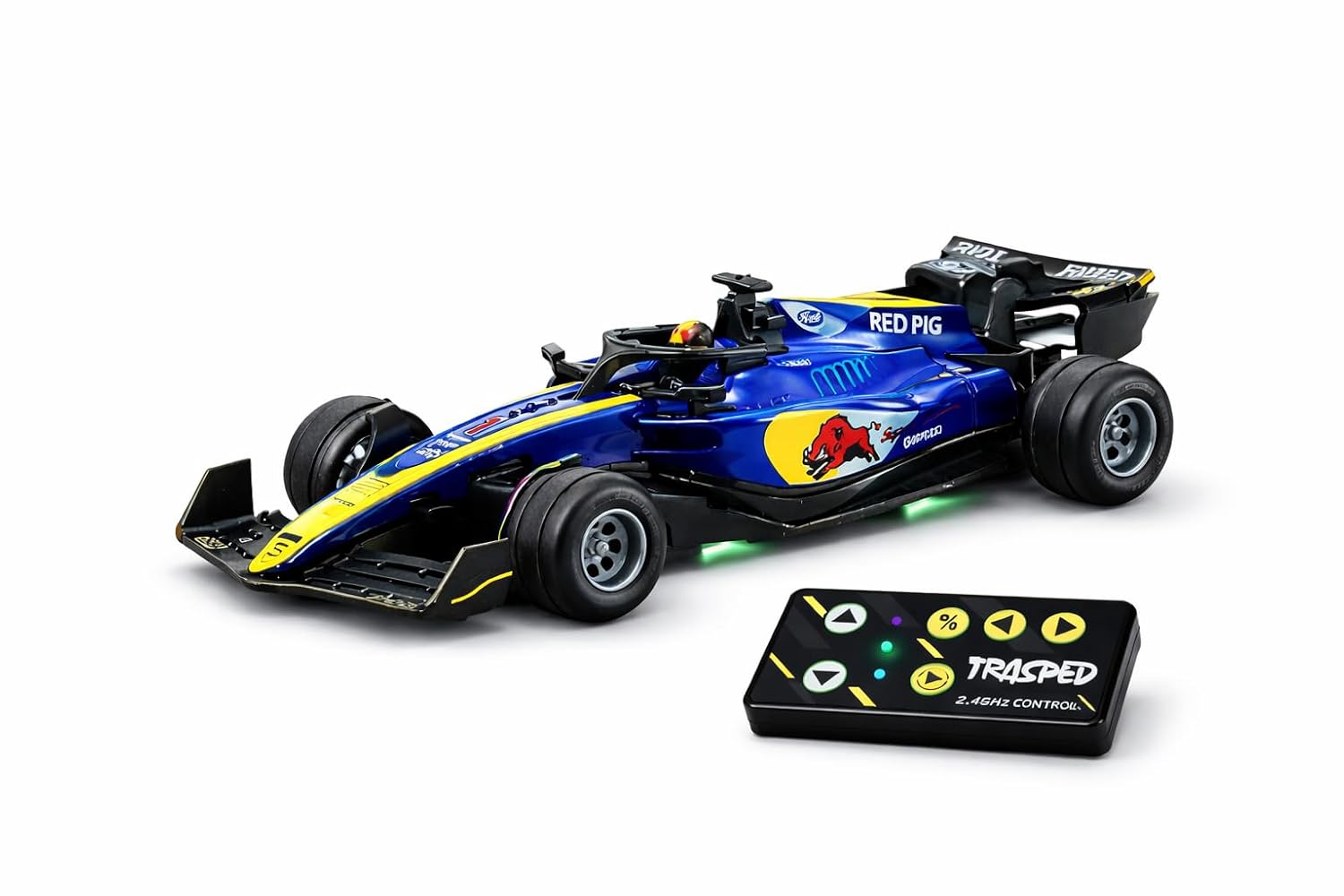 Trasped Formula 1  Scale 1:64 2.4 GHz Mini R/C Speed Regulating Alloy Model Car Redbull Blue