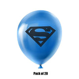 Superman Balloons (Pack of 20 Balloons) - ThePeppyStore