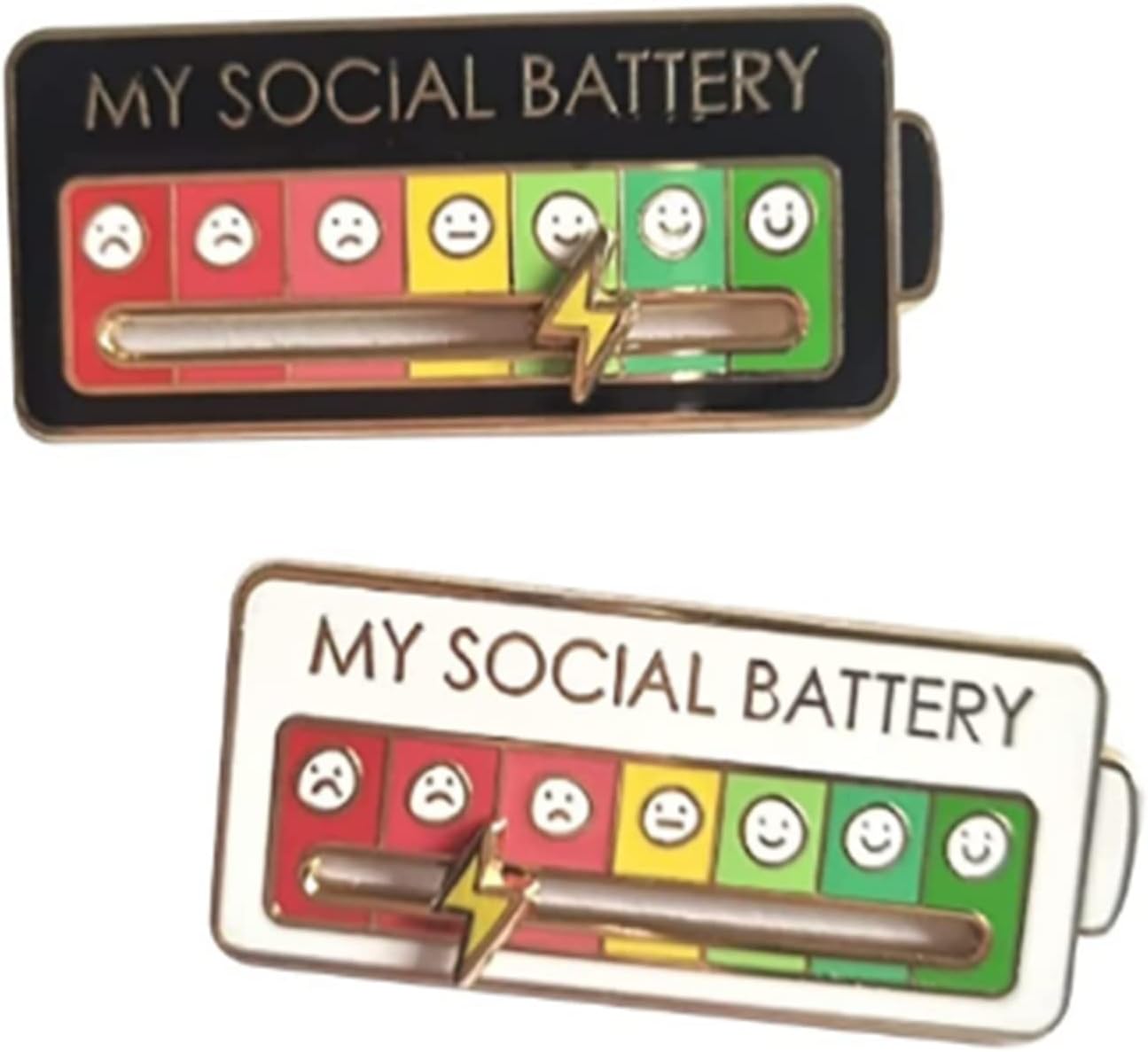 My Social Battery Brooch Pin (Select From Drop Down)