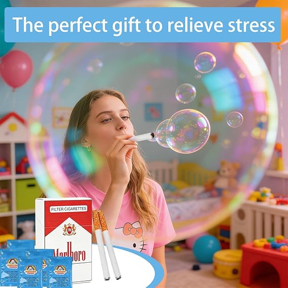 Marlboro Bubbles Lighter-Shaped Case (Kit Includes Cigarette Case + 2 Fake Cigarettes + 2 Bubble Solution Packs)