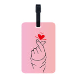 Red Finger Heart Korean Love Luggage Tag