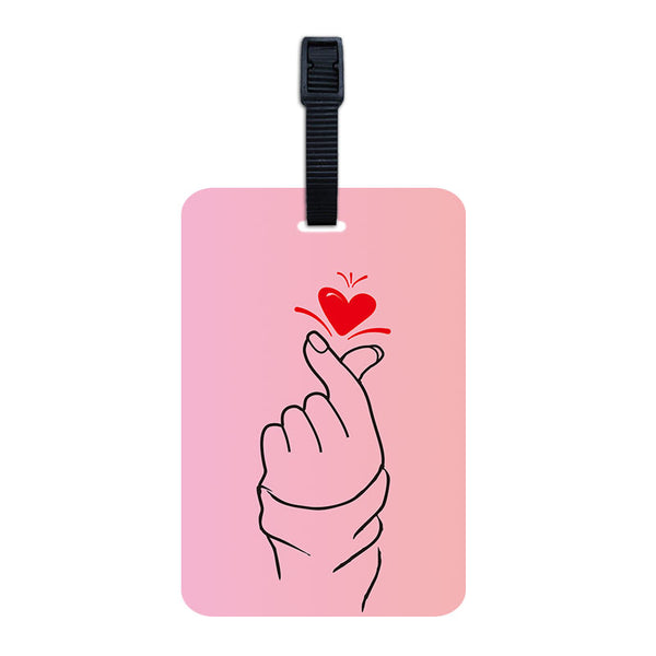 Red Finger Heart Korean Love Luggage Tag