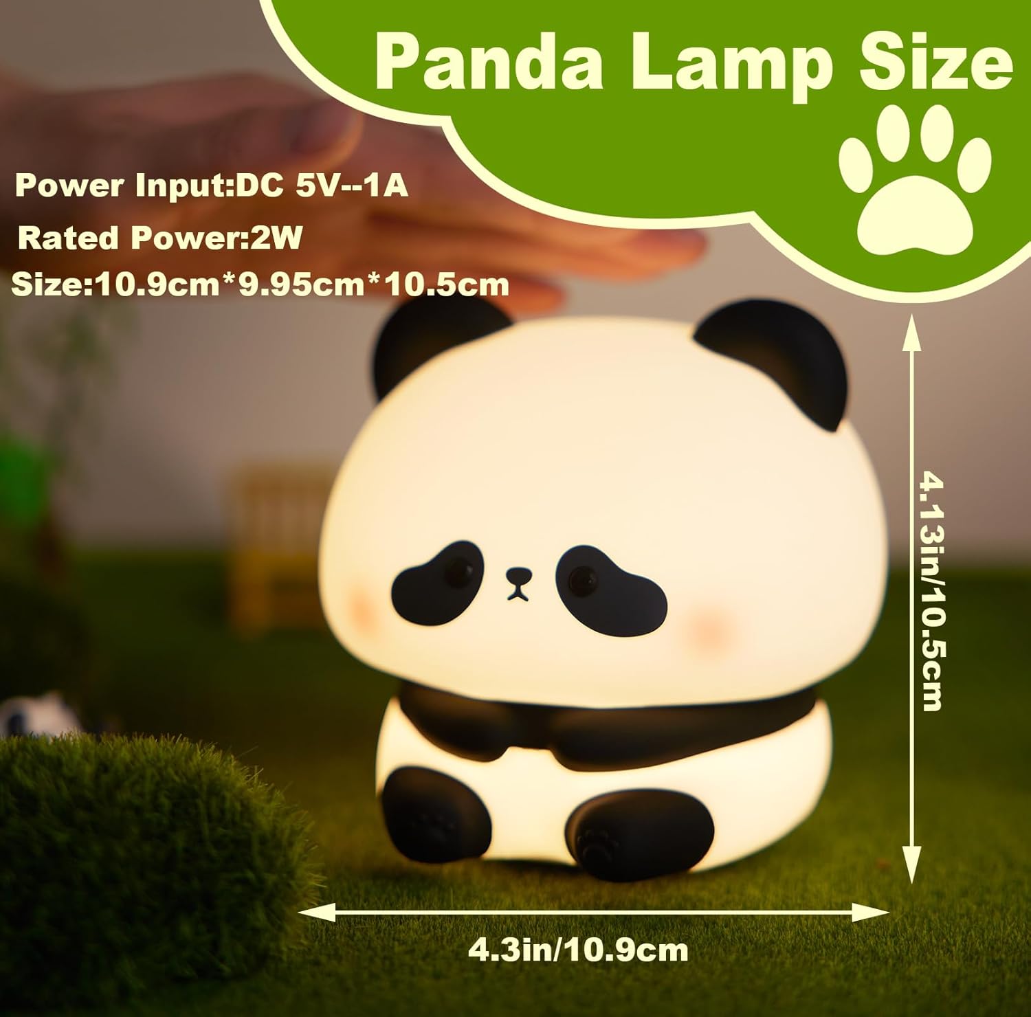 Cute Panda Touch Silicon Lamp - USB Chargeable