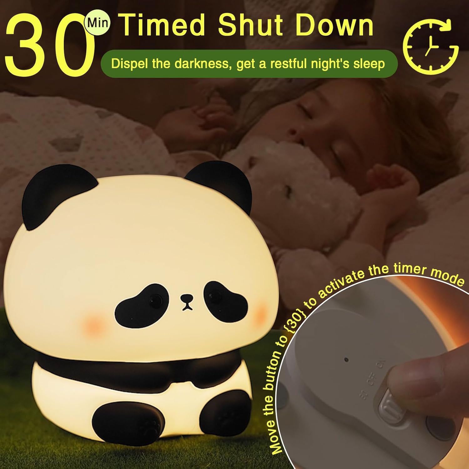 Cute Panda Touch Silicon Lamp - USB Chargeable