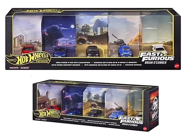 Hot Wheels Premium Fast & Furious Brian O'Conner 4-Car Collector Set | 1:64 Diecast
