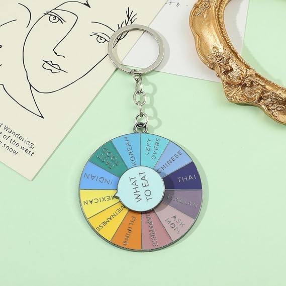 What to Eat Decision Maker Keychain- Rotating