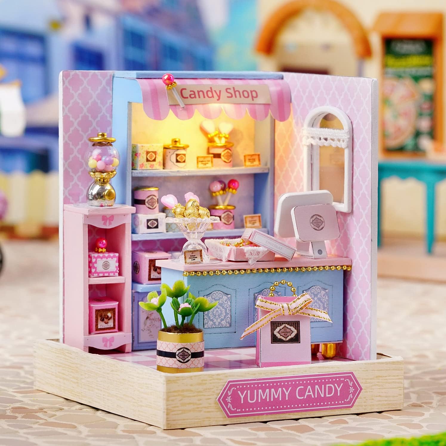 Cuteroom Diy Dollhouse - Corner of Happiness Series Miniature Kit - Yummy Candy