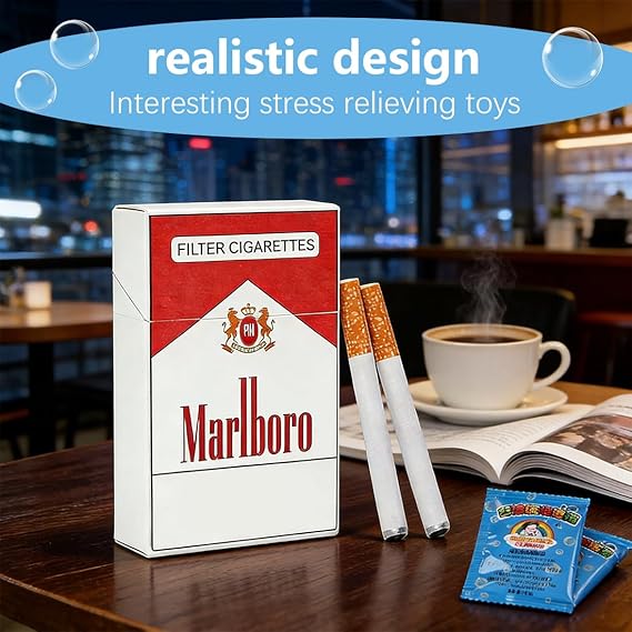 Marlboro Bubbles Lighter-Shaped Case (Kit Includes Cigarette Case + 2 Fake Cigarettes + 2 Bubble Solution Packs)