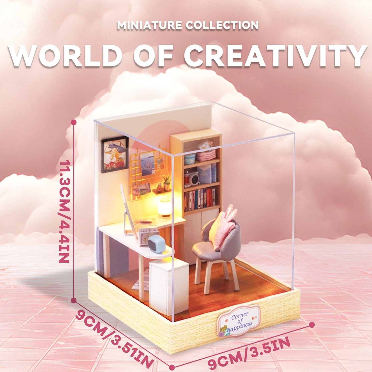 Cuteroom Diy Dollhouse - Corner of Happiness Series Miniature Kit - World of Creativity
