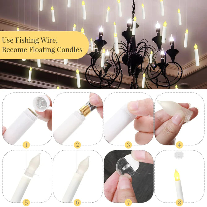 Harry Potter Floating Candles - 12 Pc Battery Operated Led Candles