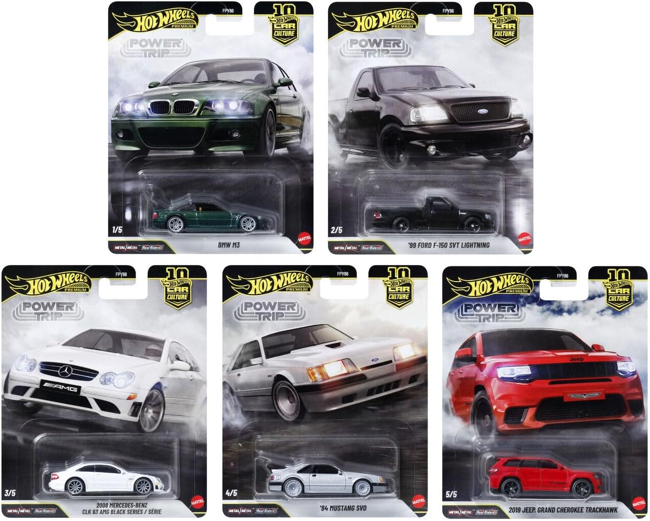 Hot Wheels Imported Power Trip Premium 1:64 Scale Set of 5