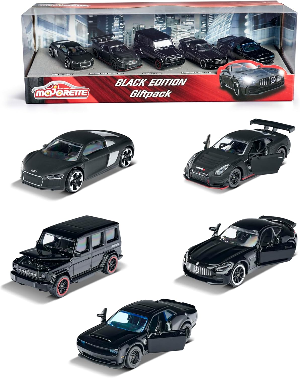 Majorette Black Edition 2023 Giftpack Premium Diecast Car Model - Set of 5