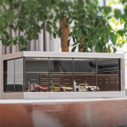 Imported Black Luxury Miniature Car Showroom Decor Diecast Organizers With Lights AND USB Port for 1:24, 1:43 & 1:64 Models - Cars not included