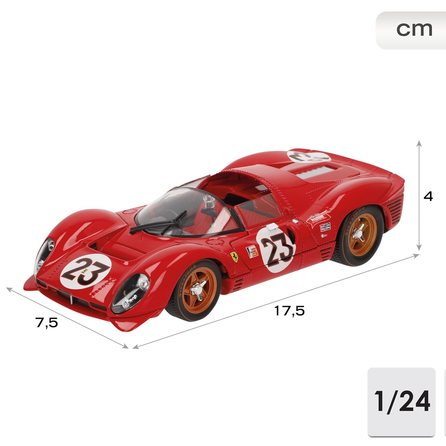 Bburago - 1 : 24 Diecast Scale Model -  Official Licensed Product - Ferrari 330 P4 Daytona 1967