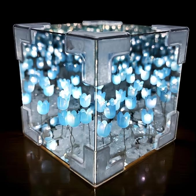 DIY 3D Tulip Led Lamp - Blue - 20 Tulips (No Cash On Delivery Allowed On This Product) - Prepaid Orders Only