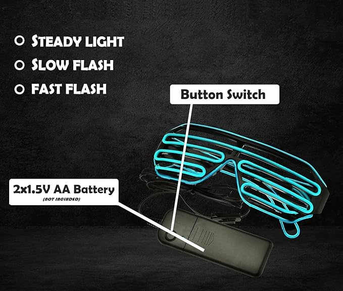 Colorful LED Glowing Party Flashing Light Glowing Glasses (Select From Drop Down Menu)