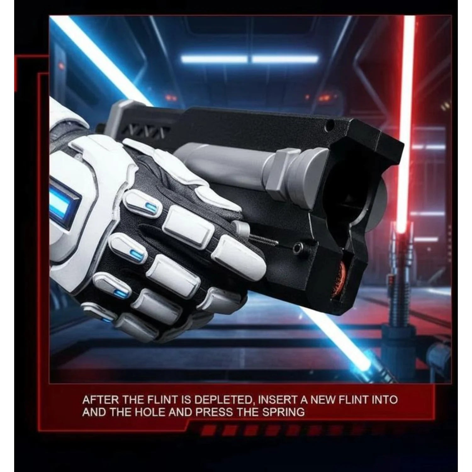 Flowing Colorful Lightsaber Led Black Sword with Spark & Smoke Effect - Usb Chargeable (Partial Cash on delivery allowed on this product)