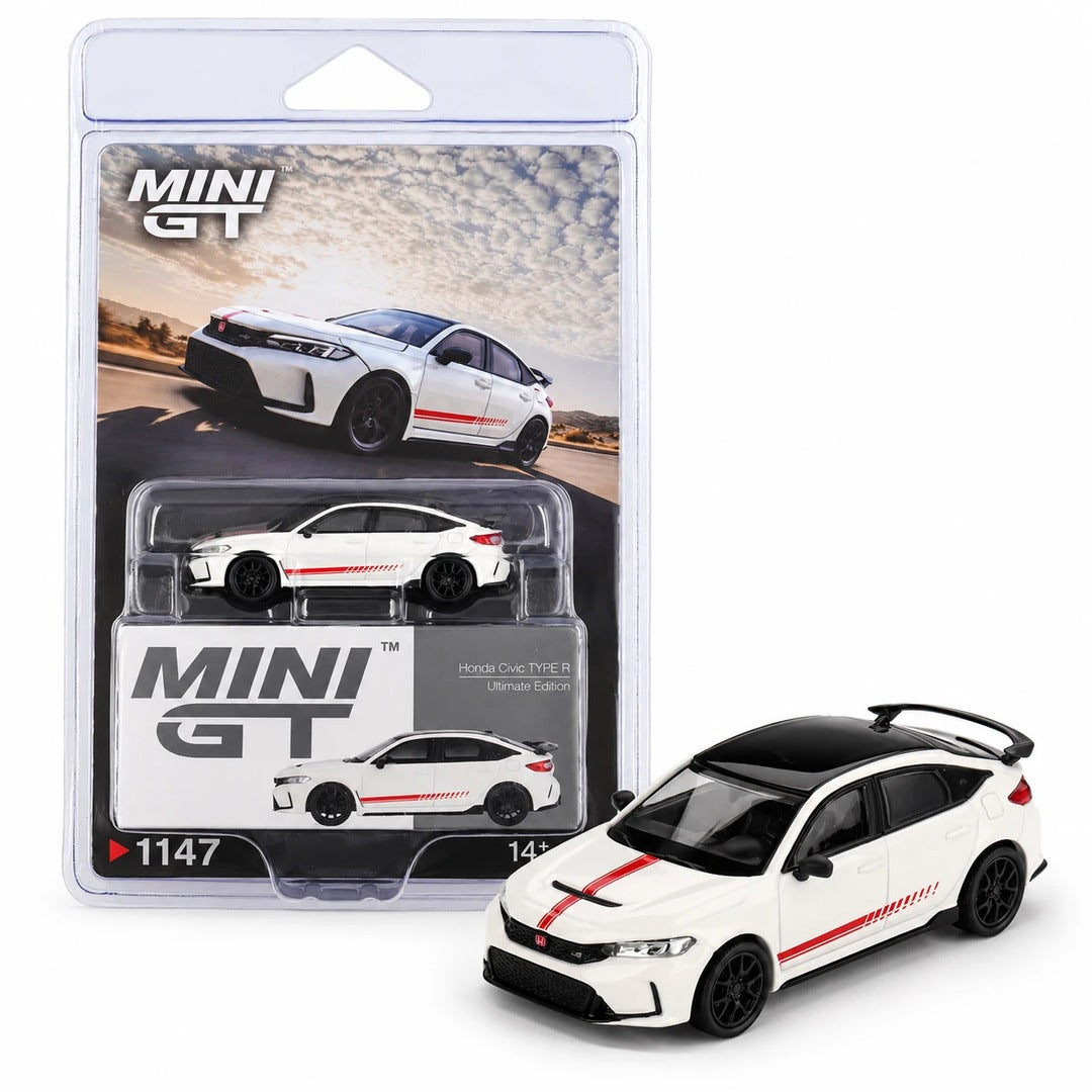 MINI GT #1147 Honda Civic Type R Ultimate Edition (With Blister) White 1:64 Diecast Model Car