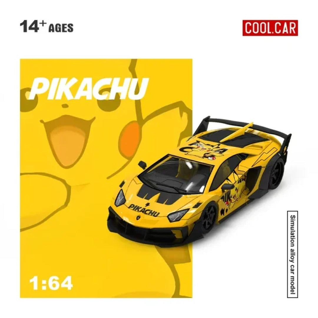 Cool Car Pikachu Lamborghini 1:64 Scale Simulated Alloy Diecast Model Car