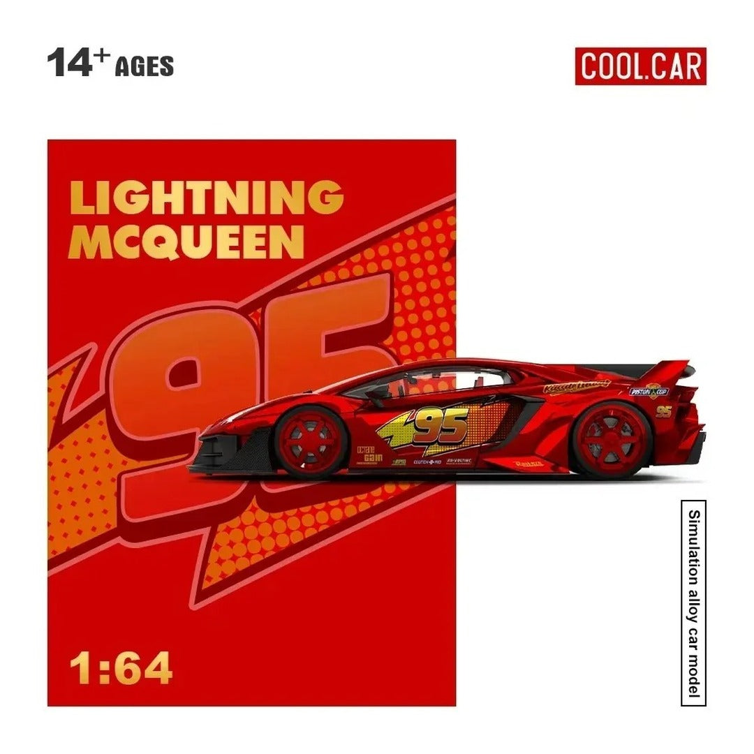 Cool Car Lightning McQueen Aventador GTEVO 1:64 Scale Simulated Alloy Diecast Model Car