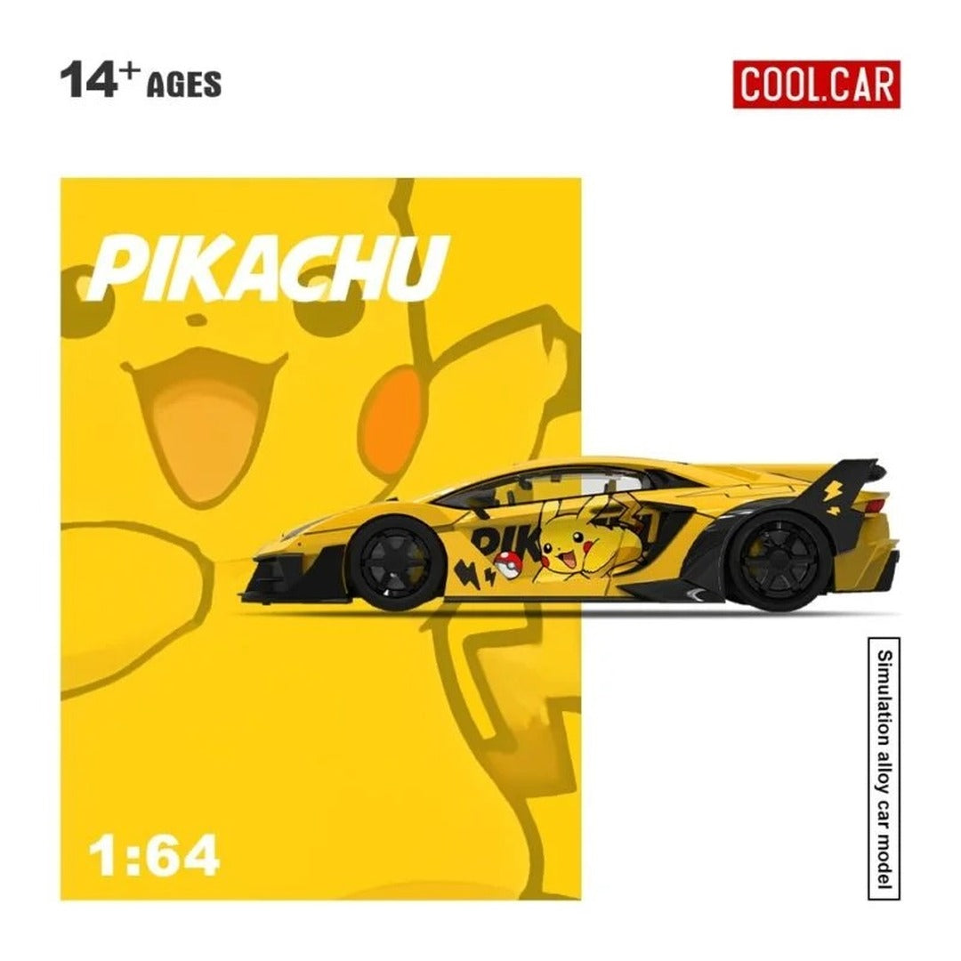 Cool Car Pikachu Lamborghini 1:64 Scale Simulated Alloy Diecast Model Car