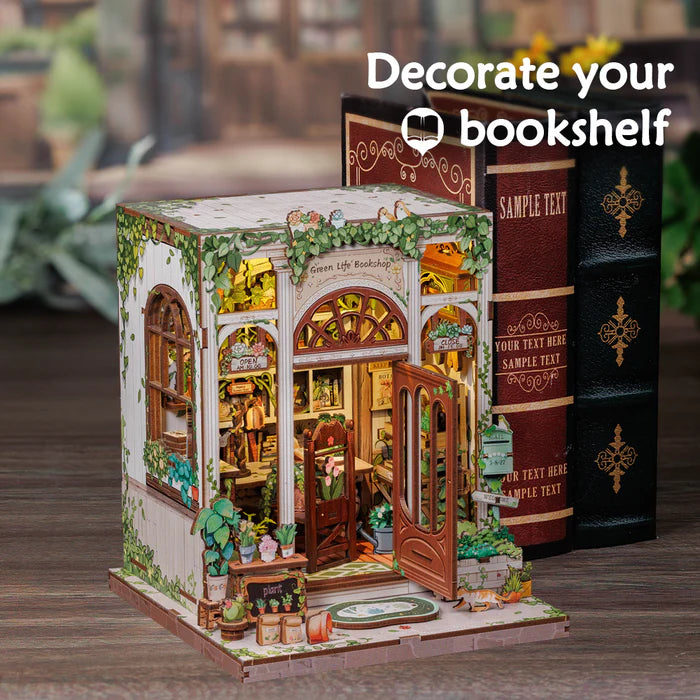 CUTEBEE DIY Book Nook Kit -  Green Life Bookshop