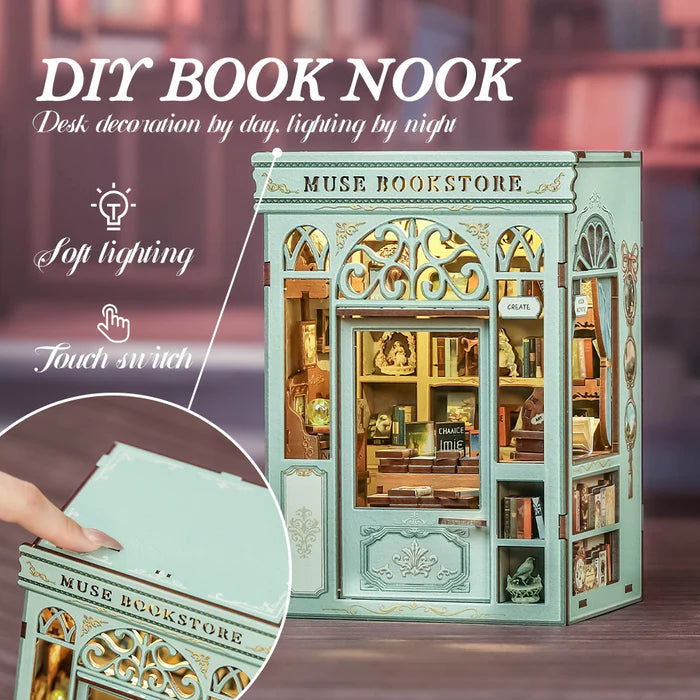 CUTEBEE DIY Book Nook Kit - Muse Bookstore