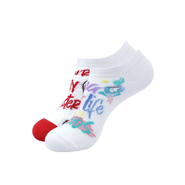 Friends You Are My Lobster & Living My Best Life With Friends Lowcut Socks For Women - White - ThePeppyStore