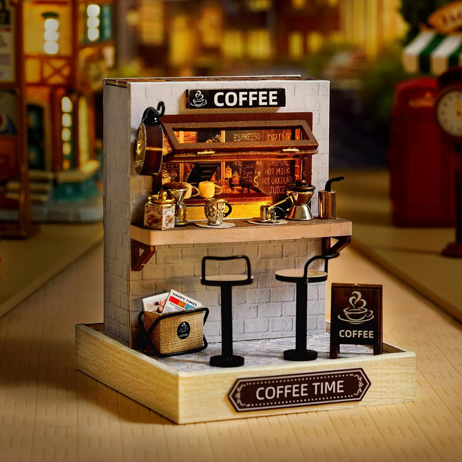 Cuteroom Diy Dollhouse - Corner of Happiness Series Miniature Kit - Coffee Time