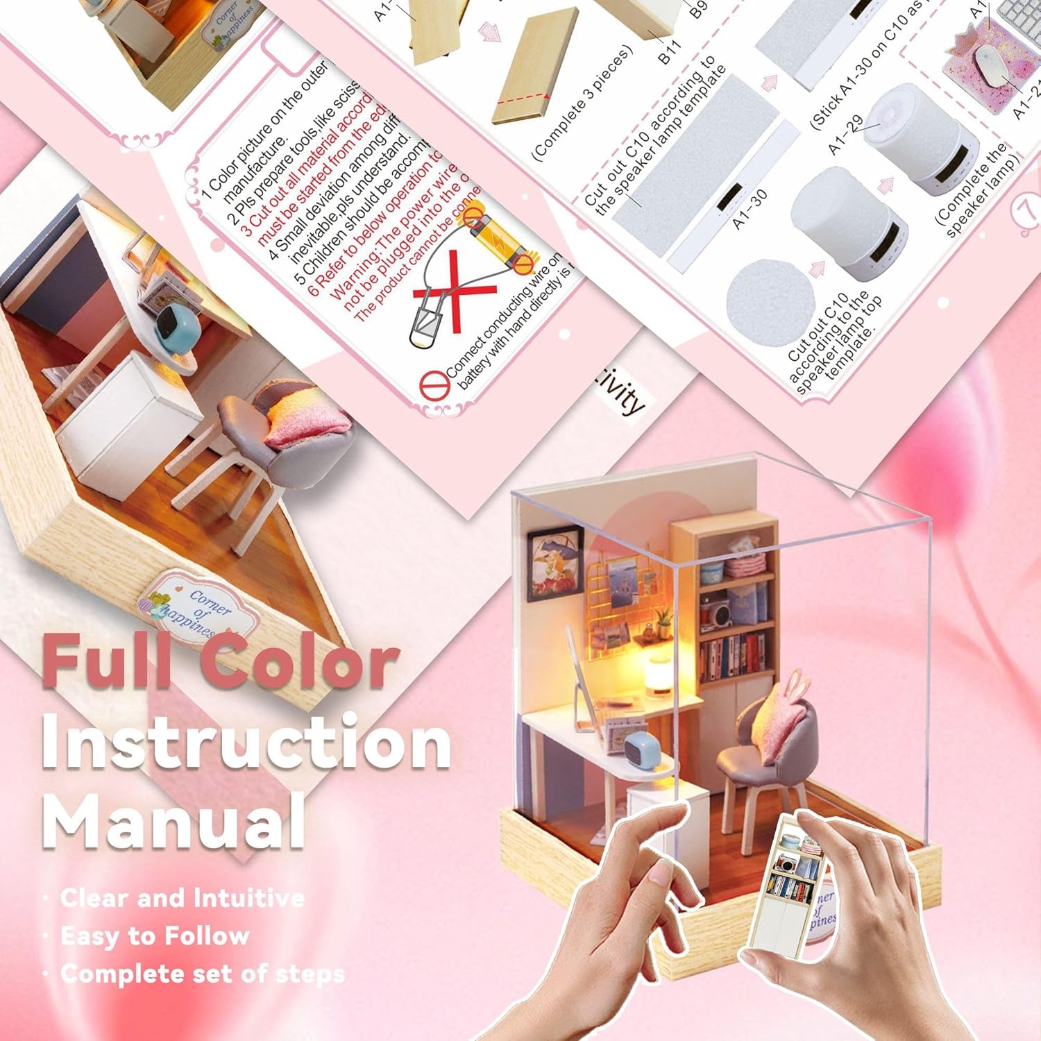 Cuteroom Diy Dollhouse - Corner of Happiness Series Miniature Kit - World of Creativity