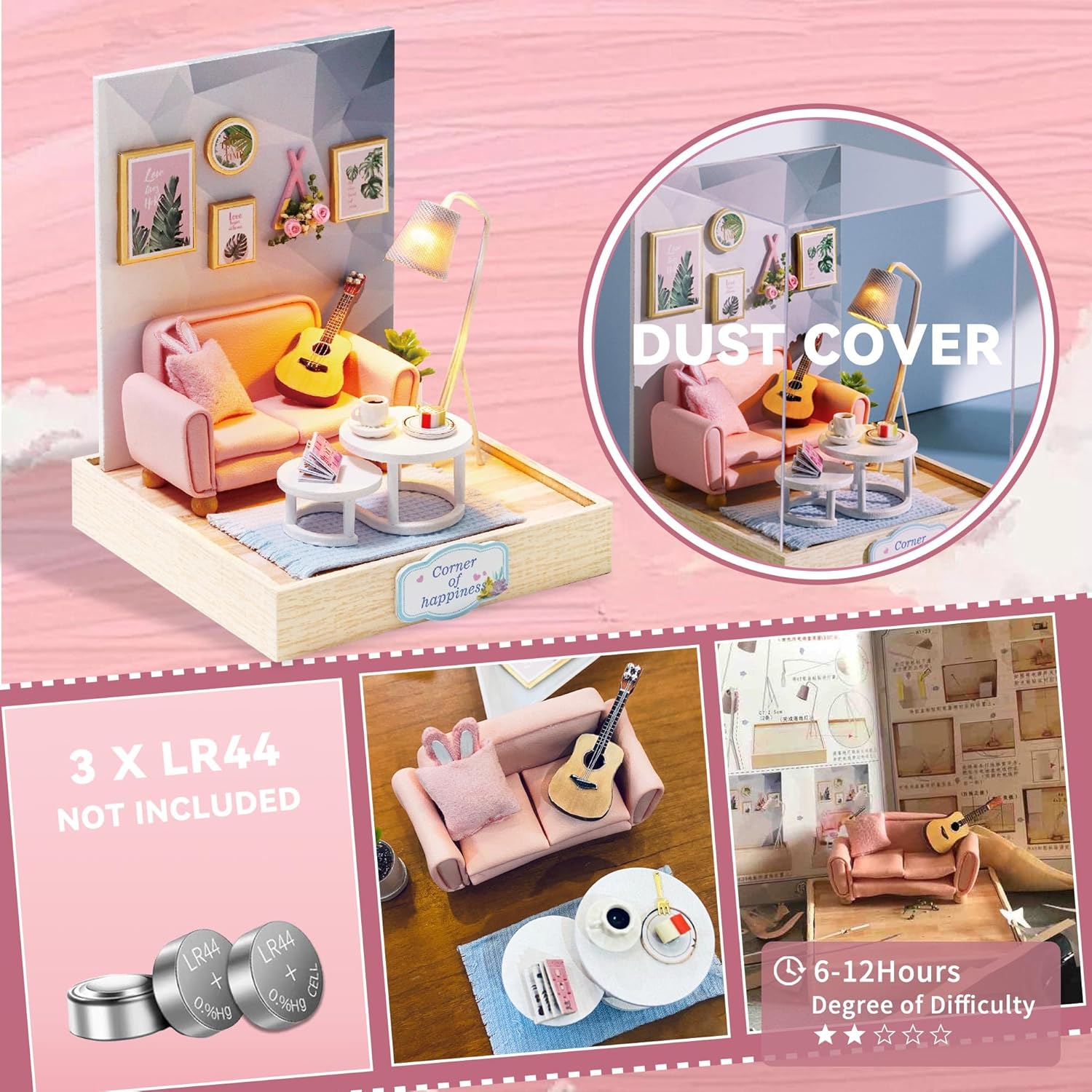 Cuteroom Diy Dollhouse - Corner of Happiness Series Miniature Kit - Afternoon Tea Time