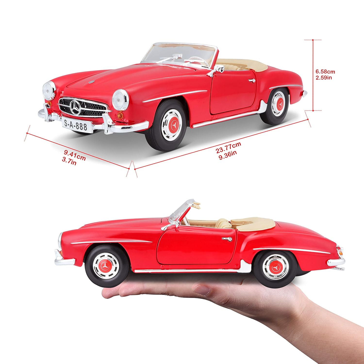 Maisto - 1 : 18 Diecast Scale Model - Special Collection - 1955 Mercedes-Benz 190SL - Official Licensed Product