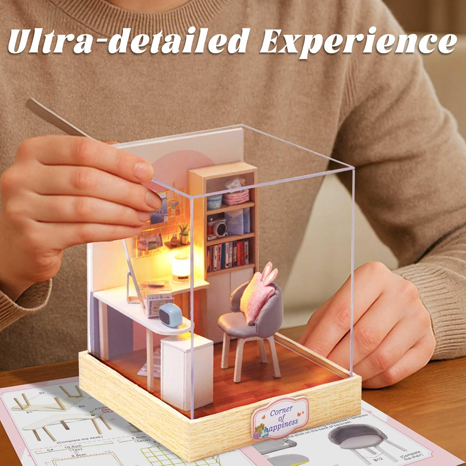 Cuteroom Diy Dollhouse - Corner of Happiness Series Miniature Kit - World of Creativity