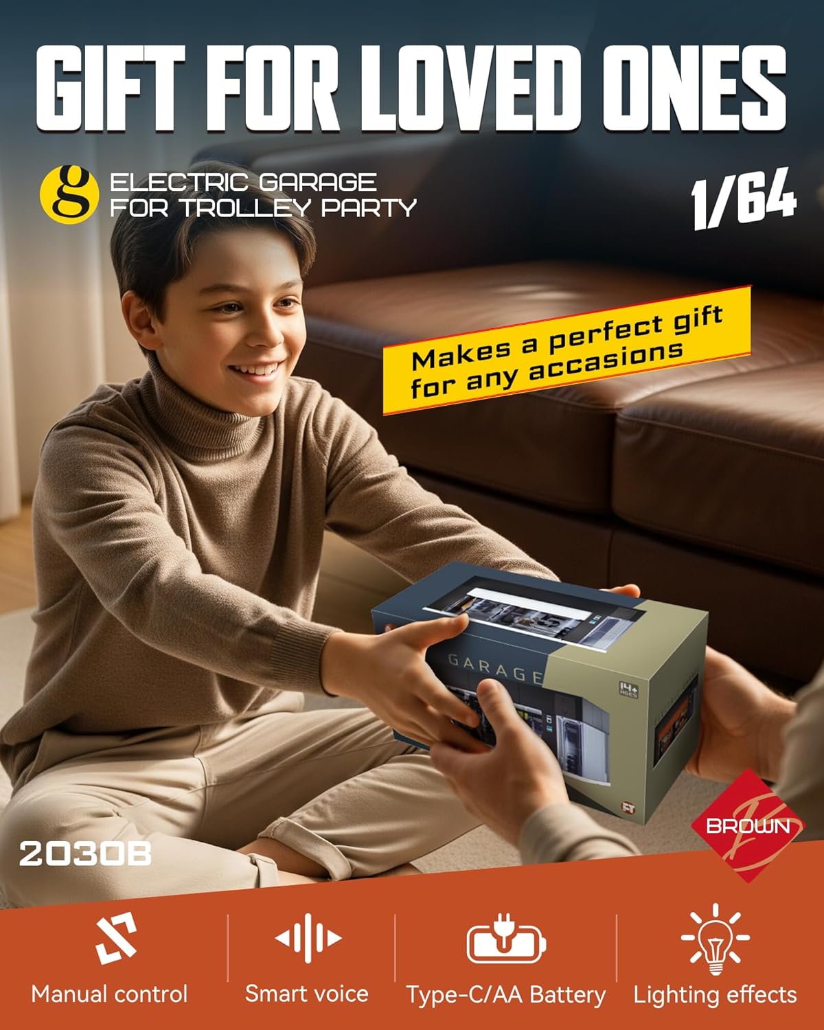 Electric Motorized Garage Diorama With Lights and Voice Control  for 1:64 Diecast Scale Models - USB chargeable and Battery Operated (No Cod Allowed On This Product) - Prepaid Orders Only