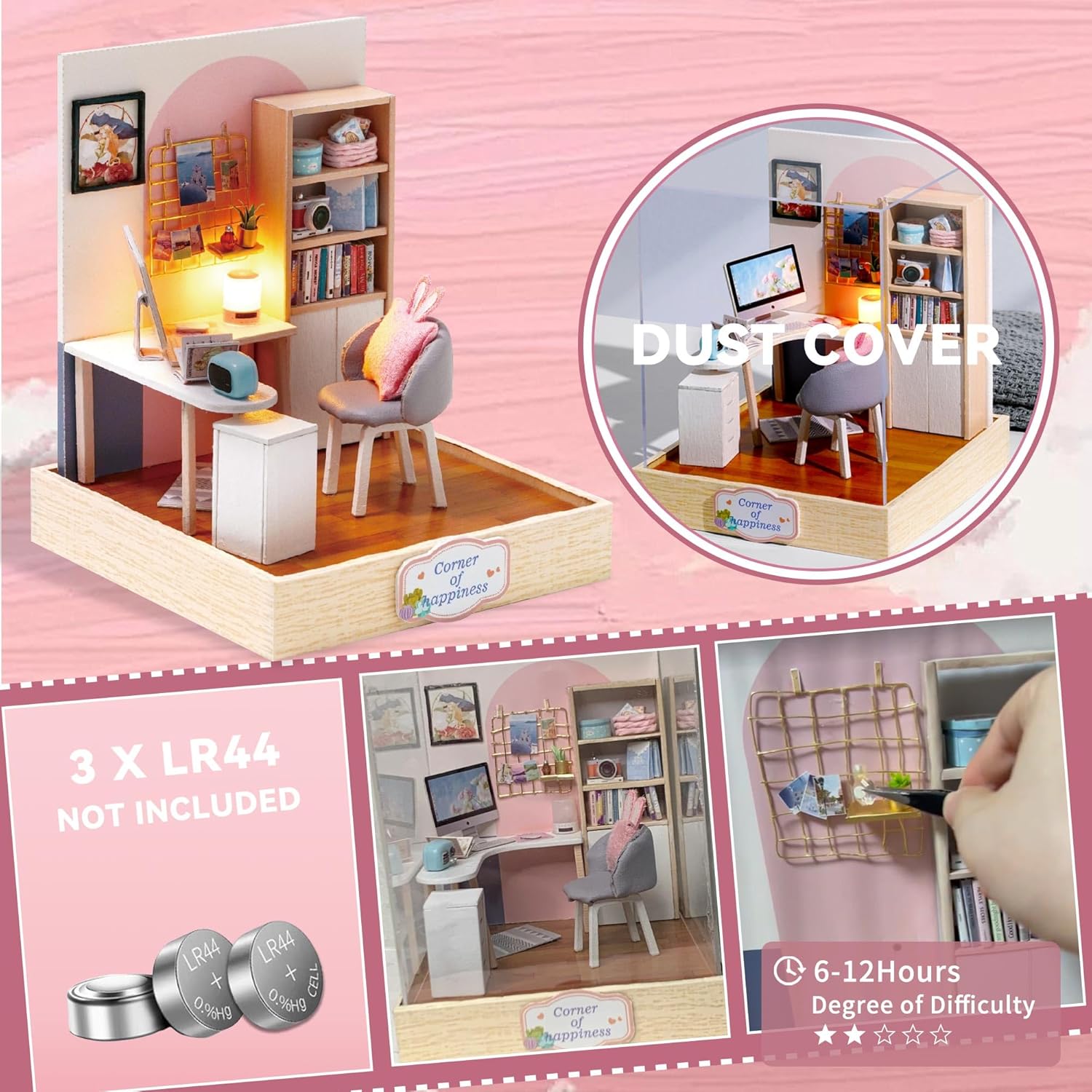 Cuteroom Diy Dollhouse - Corner of Happiness Series Miniature Kit - World of Creativity