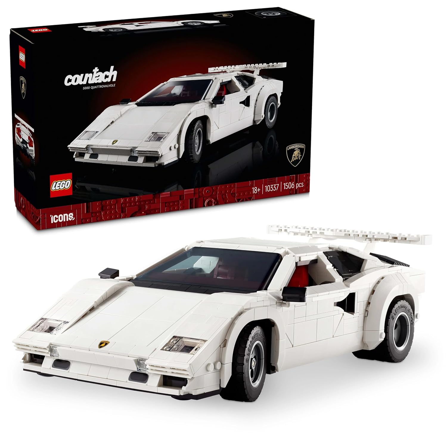 Lego Icons #10337 Lamborghini Countach 5000 Quattrovalvole 1506 Pcs