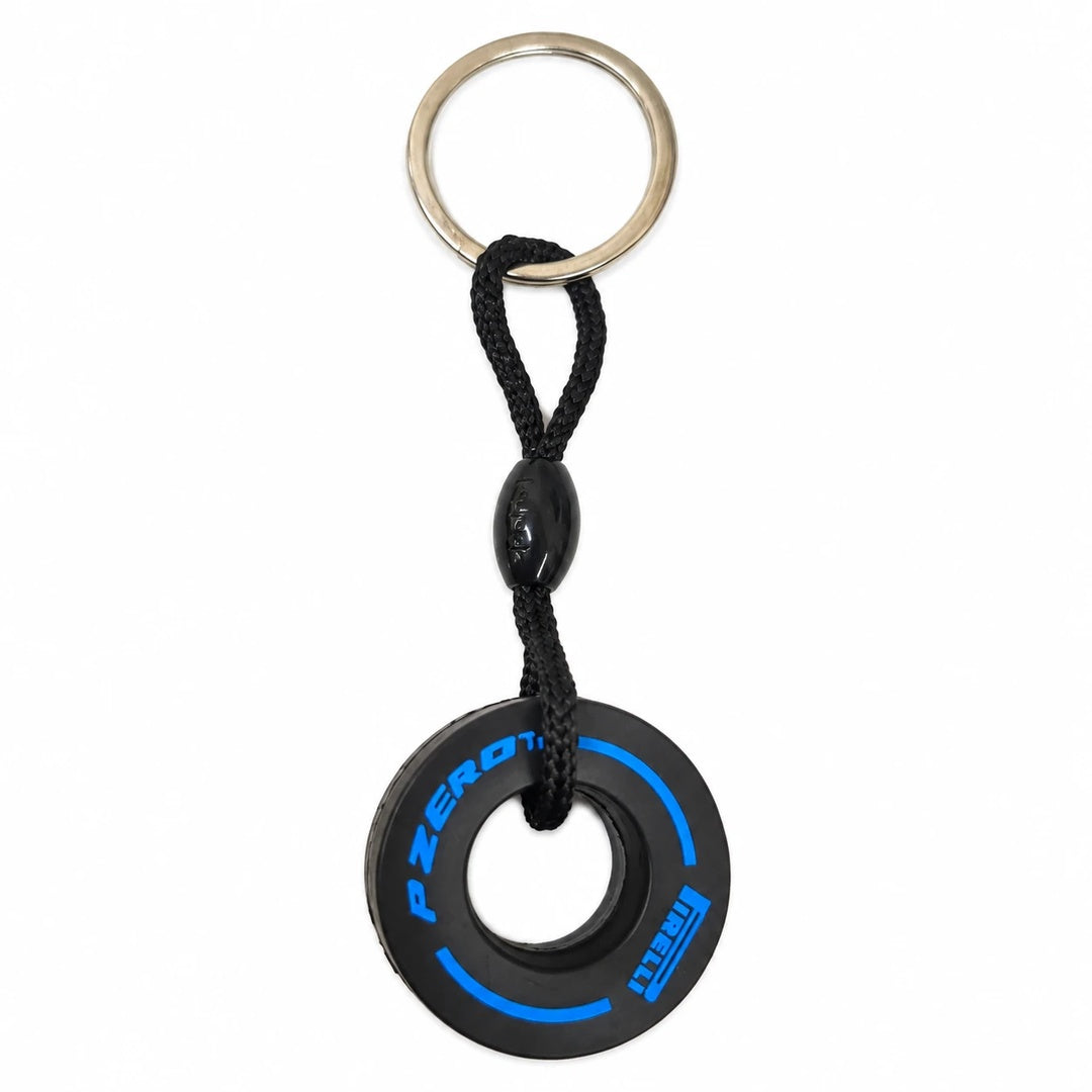 F1 Theme Tyre 3D Rubber Keychain - Blue