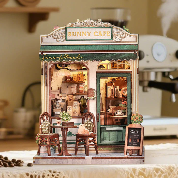CUTEBEE DIY Book Nook Kit - Sunny Cafe