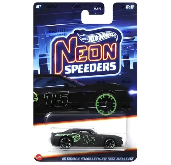 Hot Wheels Neon Speeders '15 Dodge Challenger SRT Vehicles Exclusive Collection - No Cod Allowed On this Product - Prepaid Orders Only.