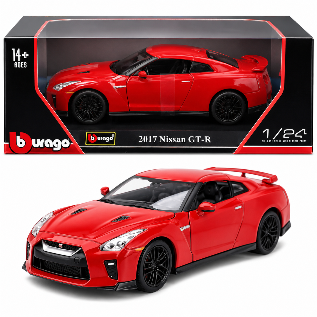 Bburago 2017 Nissan GT-R Red 1:24 Scale Diecast Model Car