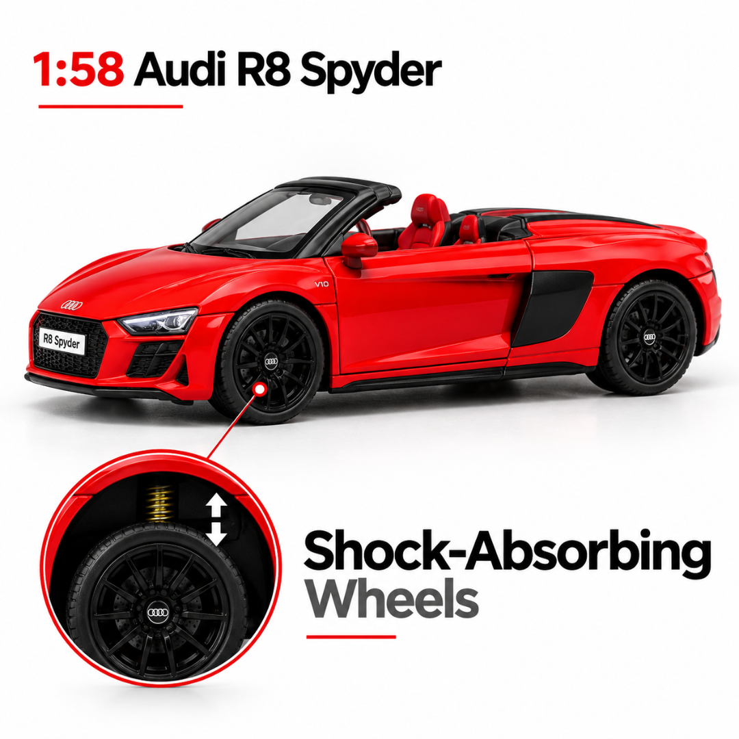 CCA Audi R8 Spyder S32-01 1:58 Diecast Model Car – Red