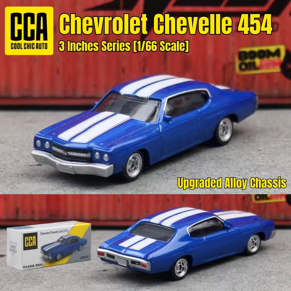 CCA Chevrolet Chevelle 454 1970 Die-Cast Model Car – Blue,  Classic Muscle Car Collectible