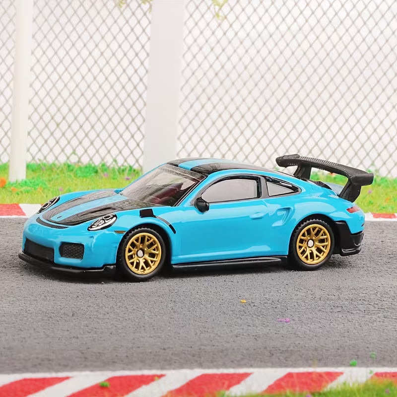 CCA Porsche 911 GT2 RS 1:64 Die-Cast Model Car | Blue Sports Car S16-02