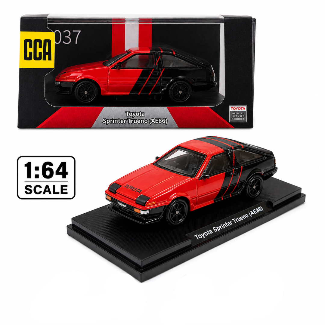 CCA Toyota Sprinter Trueno AE86 Red & Black 1:64 037 Diecast Model Car