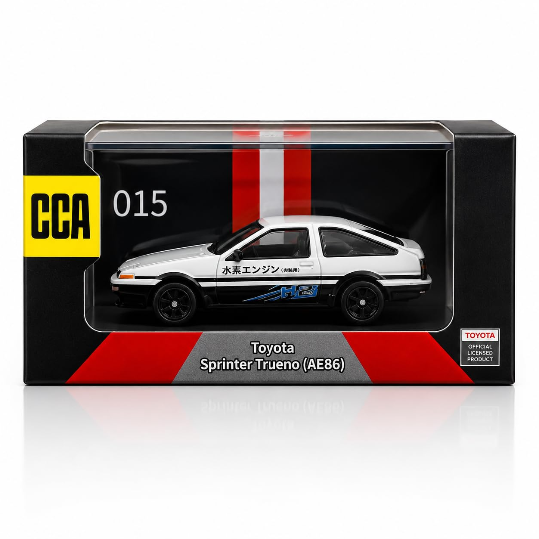 CCA Toyota Sprinter Trueno AE86 White H2 Edition 1:64 Diecast Model Car 015
