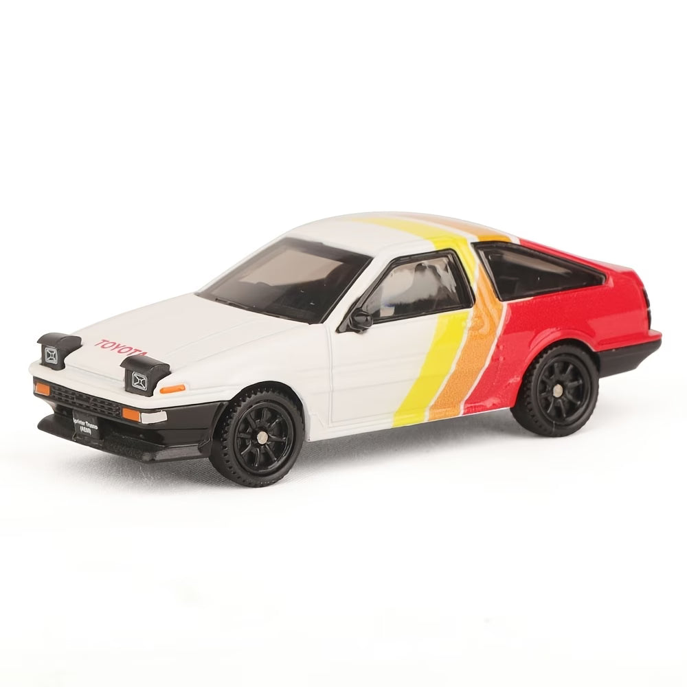 CCA Toyota Sprinter Trueno AE86 White Red Yellow 1:64 Diecast Model Car